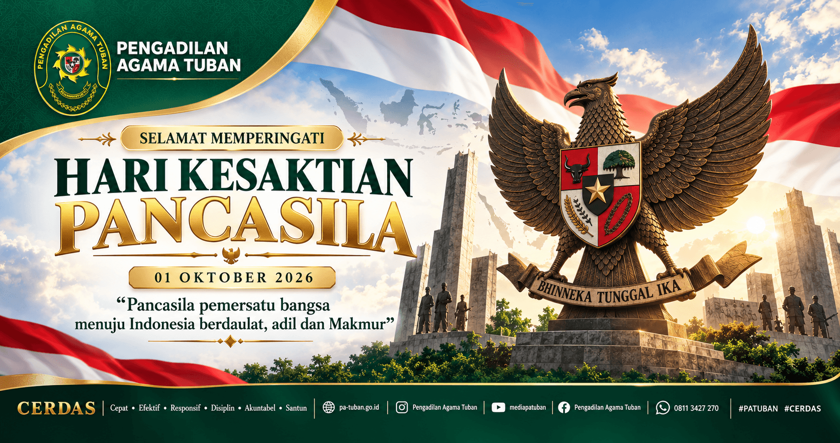 Upacara Peringatan Hari Kesaktian Pancasila Digelar di Pengadilan Agama Tuban