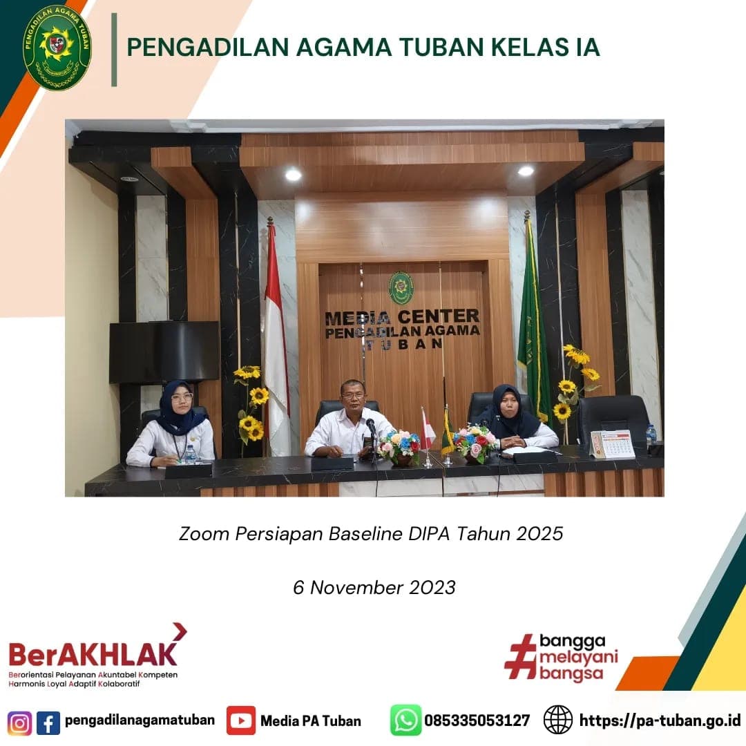 Pengadilan Agama Tuban Mengikuti Kegiatan Zoom Usulan Target Kinerja dan Anggaran Tahun 2025